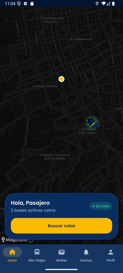 App BucaraTransit: mapa con buses en vivo
