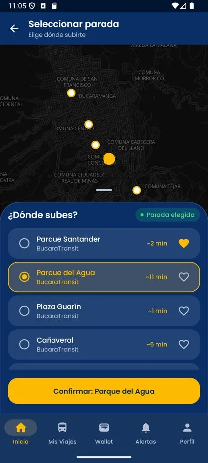 Selección de parada